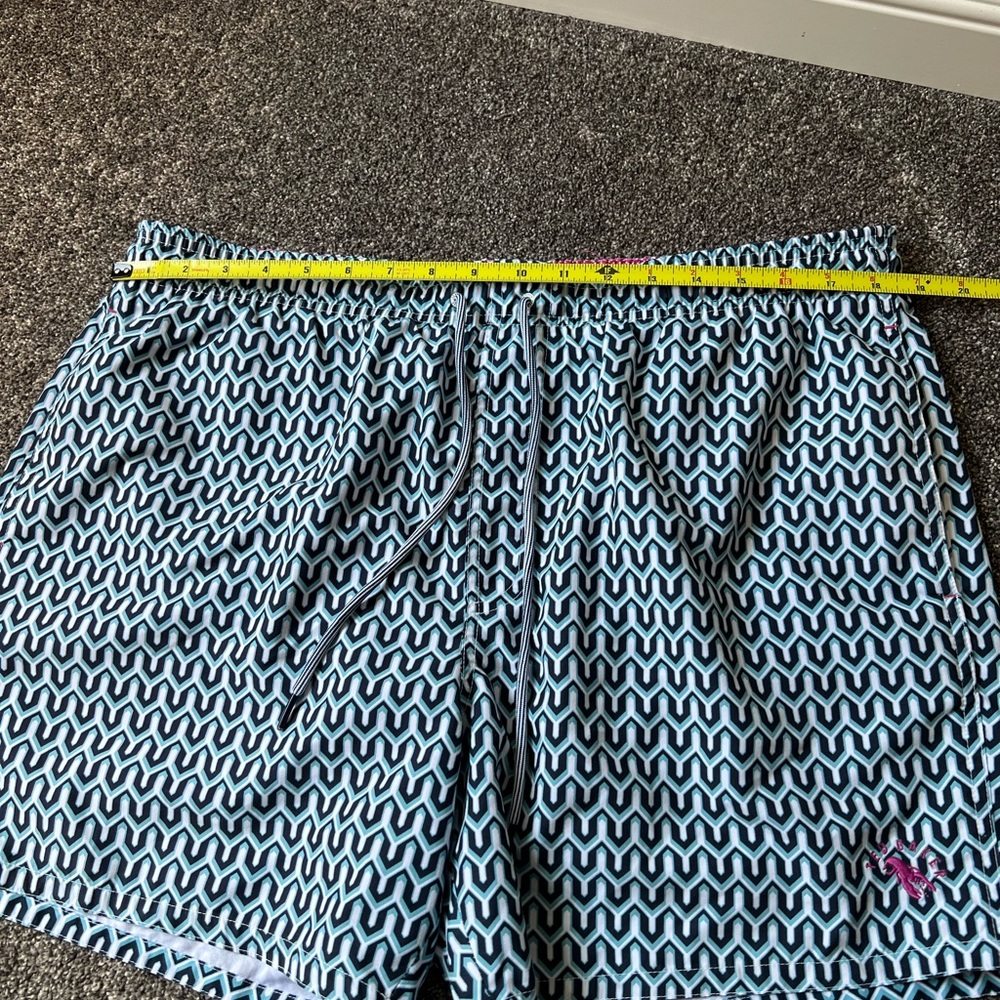 Ted Baker Blue and Black Geometric Swim Shorts